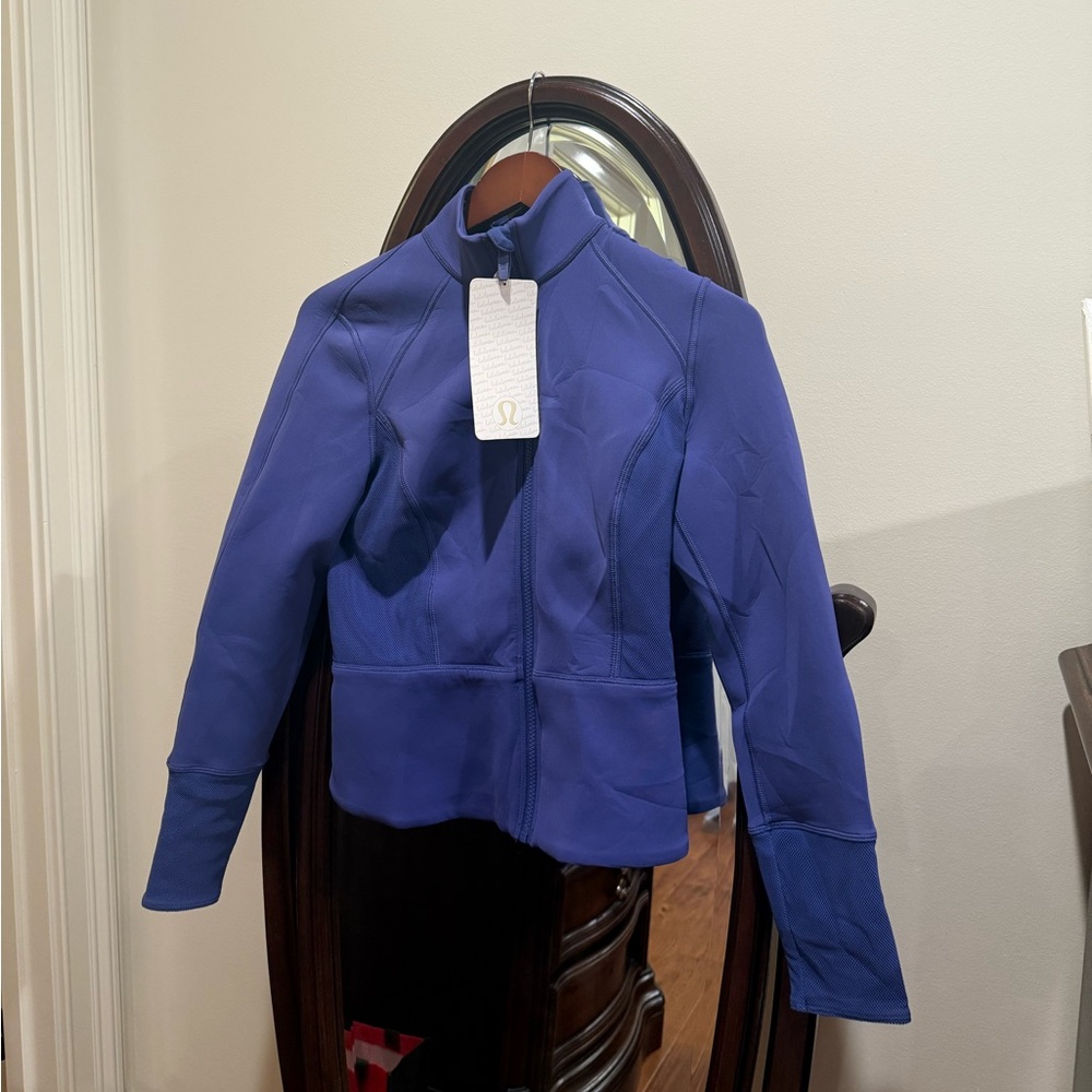 lululemon athletica Blue Bomber Jacket with Stand-Up Collar